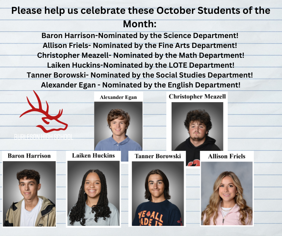  October Students of the Month